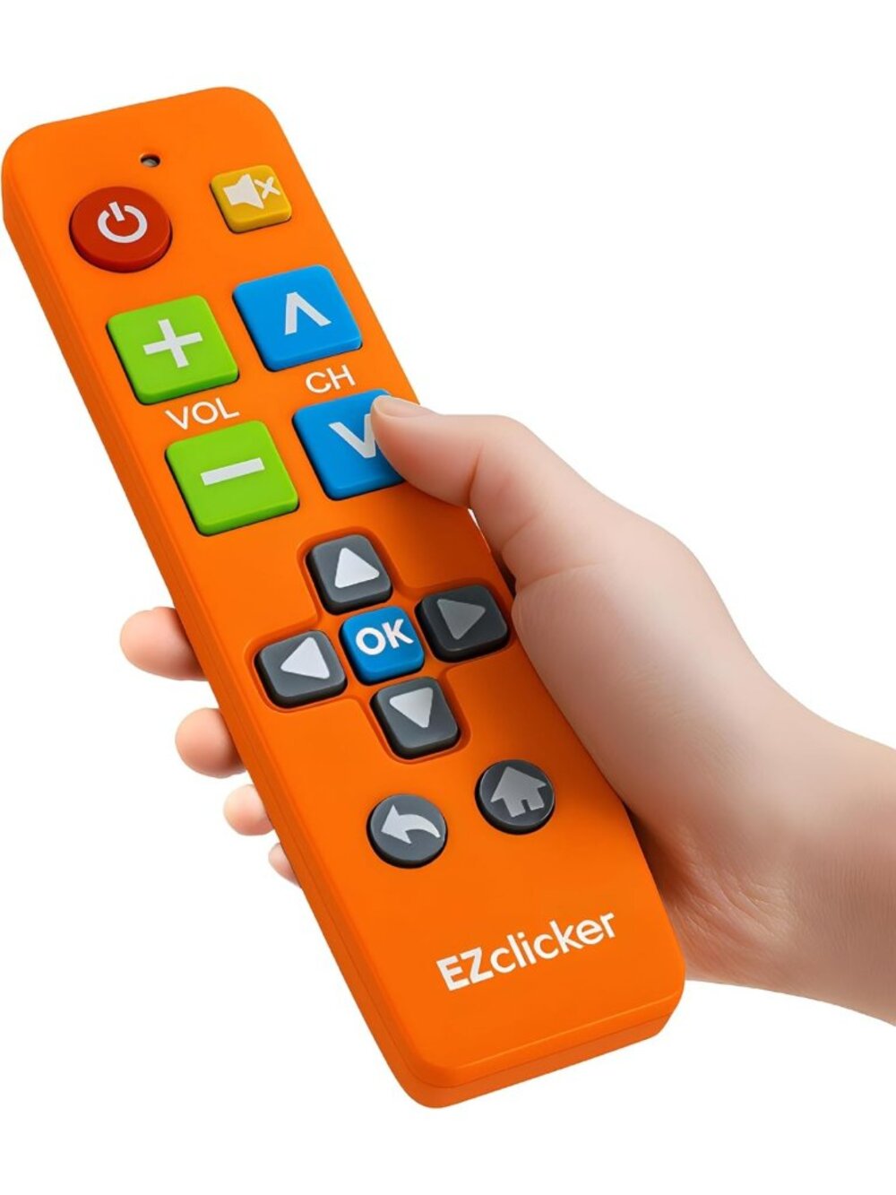 Universal Big Button TV Remote - Easy to Use for Seniors & All Ages, Orange